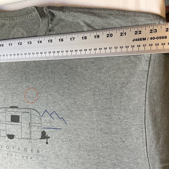 Voyager Men Shirt XX-LARGE Gray Camper Mountains Graphic Tee Short Sleeve - Picture 3 of 8